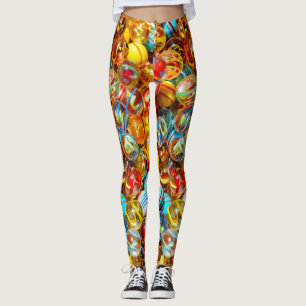 Fantastic colourful neon marbles leggings