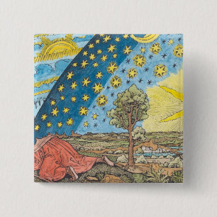 Fantastic Depiction of the Solar System 15 Cm Square Badge