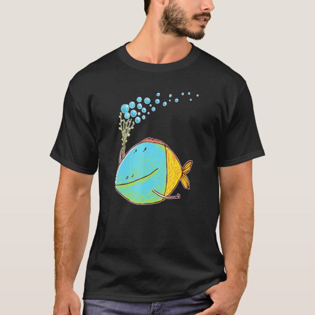Fantastic Fabulous Colourful Fish With Bubbles T-Shirt (Front)