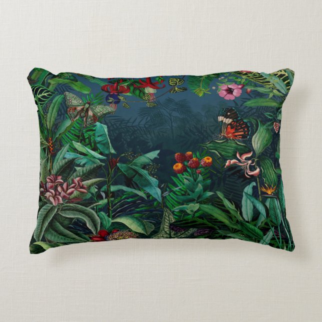 Fantastic Fabulous Midnight Rainforest Decorative Cushion (Front)