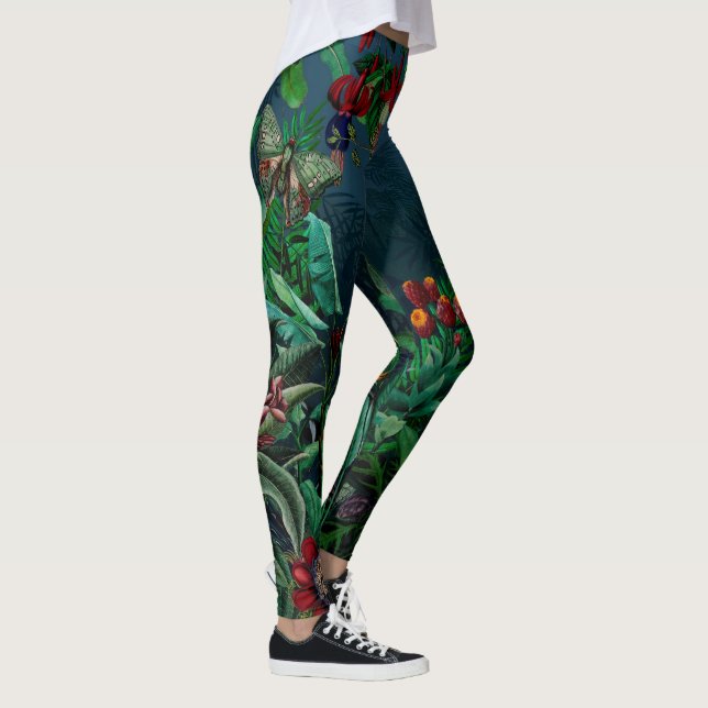 Fantastic Fabulous Midnight Rainforest Leggings (Right)