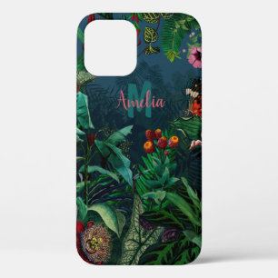 Fantastic Fabulous Midnight Rainforest Monogram iPhone 12 Case