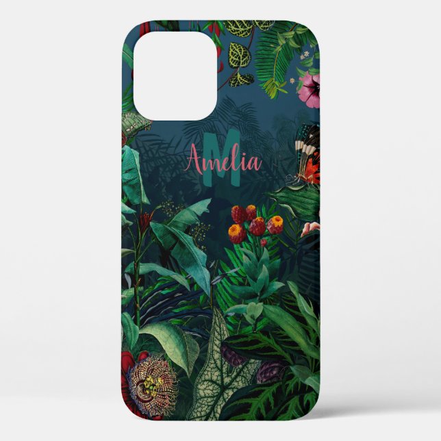 Fantastic Fabulous Midnight Rainforest Monogram Case-Mate iPhone Case (Back)