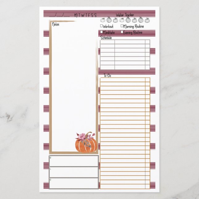 Fantastic Fall Note Day Viewer Planner Insert (Front)