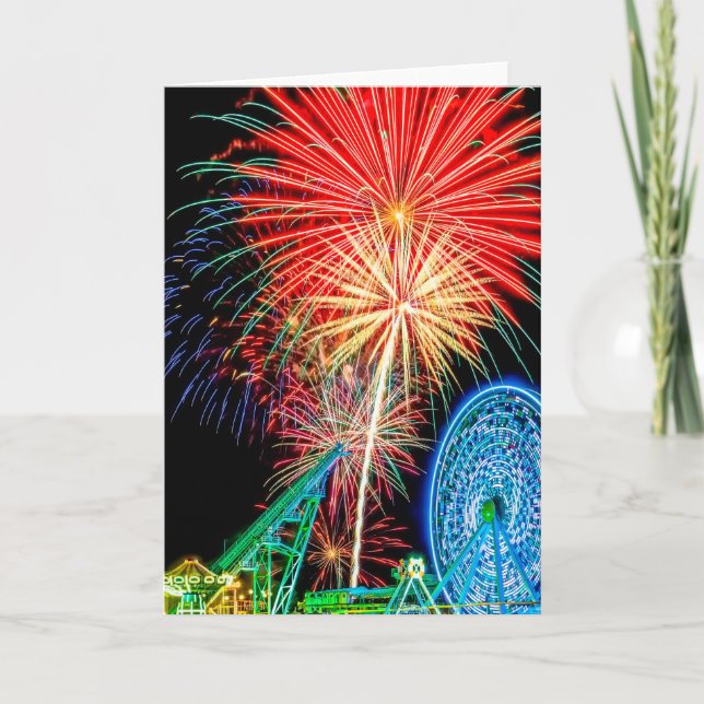 Fantastic Fireworks Greeting Card (Front)