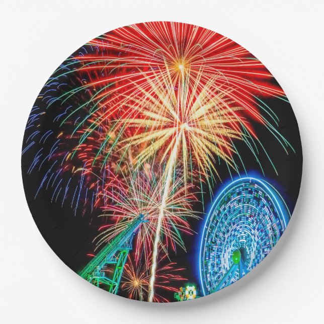 Fantastic Fireworks Paper Plates (Front)