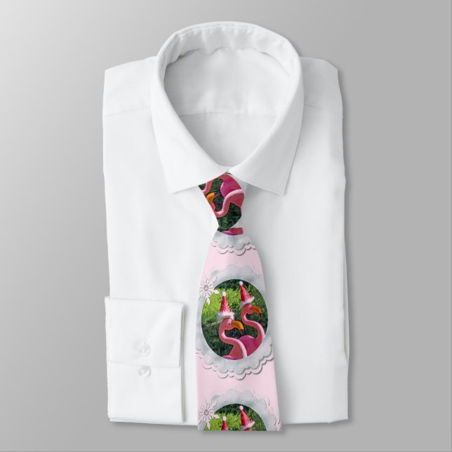 Fantastic Flamingo Christmas Tie! Tie (Tied)