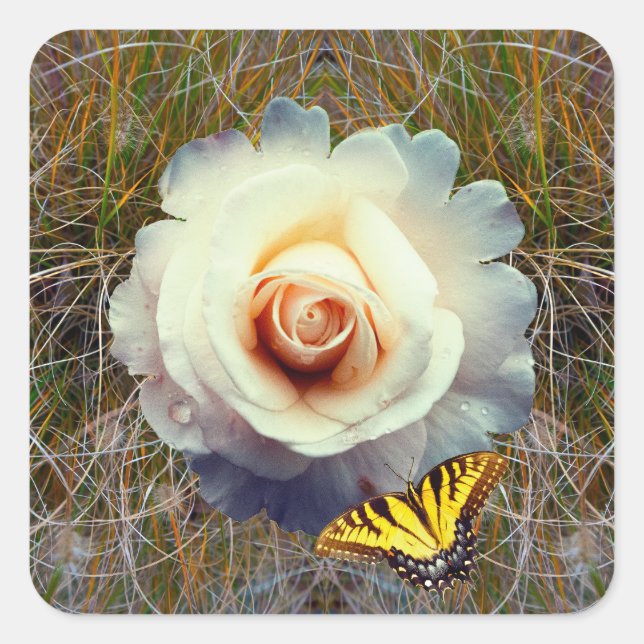 Fantastic flora Glossy Poster Square Sticker (Front)