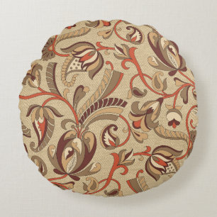 Fantastic Floral: Dreamy Seamless Pattern. Round Cushion