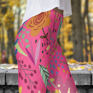 Fantastic Floral on French Pink Print Leggings