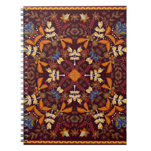 Fantastic flower ornament. Beautiful vintage patte Notebook