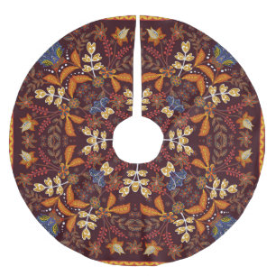 Fantastic Flower: Vintage Ornamental Design Brushed Polyester Tree Skirt