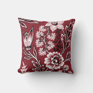 Fantastic Flowers (Maroon) Fine Art Cushion