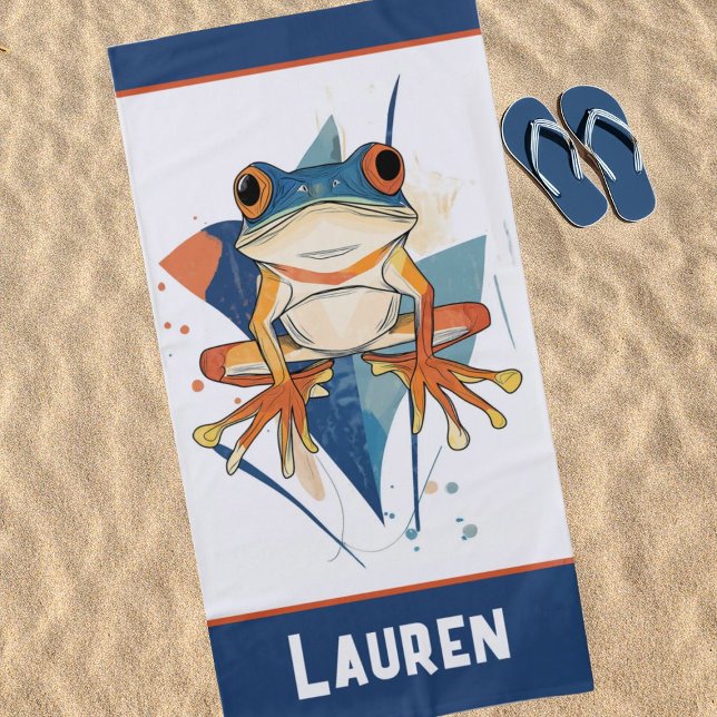Fantastic Frog Art Beach Towel (Creator Uploaded)