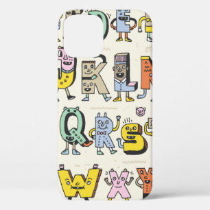 Fantastic Funny Alphabet. Wacky Doodle Letters Des iPhone 12 Case