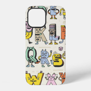 Fantastic Funny Alphabet. Wacky Doodle Letters Des iPhone 12 Case