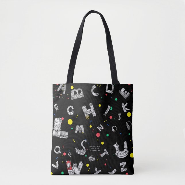 Fantastic Letters Black Tote (Front)