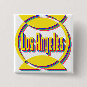 Fantastic Los Angeles 1 Botton 15 Cm Square Badge