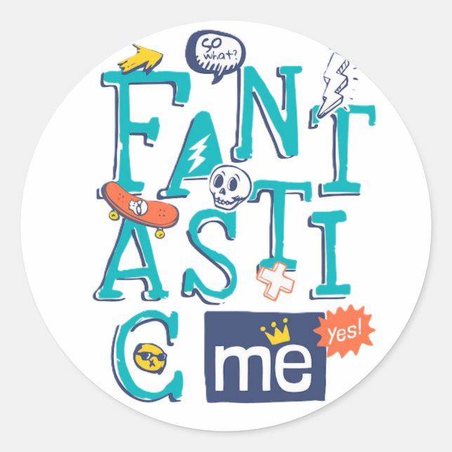 Fantastic Me Round Sticker Design (Front)