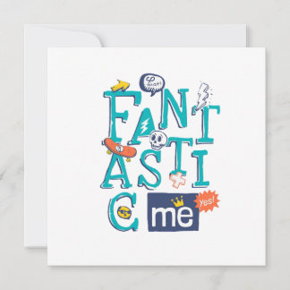 Fantastic Me Round Sticker Design Invitation