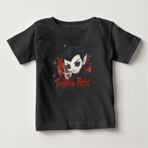 Fantastic night. Cute vampire with a cup of coffee Baby T-Shirt