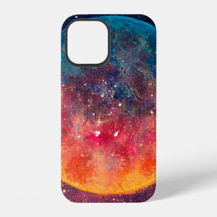 Fantastic oil painting beautiful big planet moon a iPhone 12 case