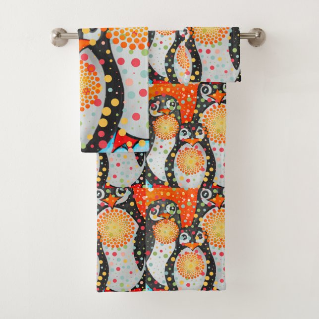 Fantastic Penguins Bath Towel Set (Insitu)