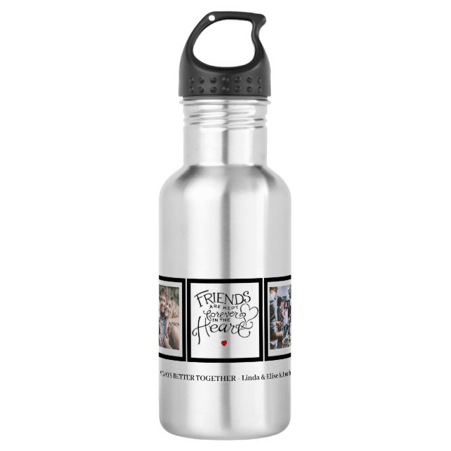 Fantastic Photo Collage Best Frien Water Bottle (Front)