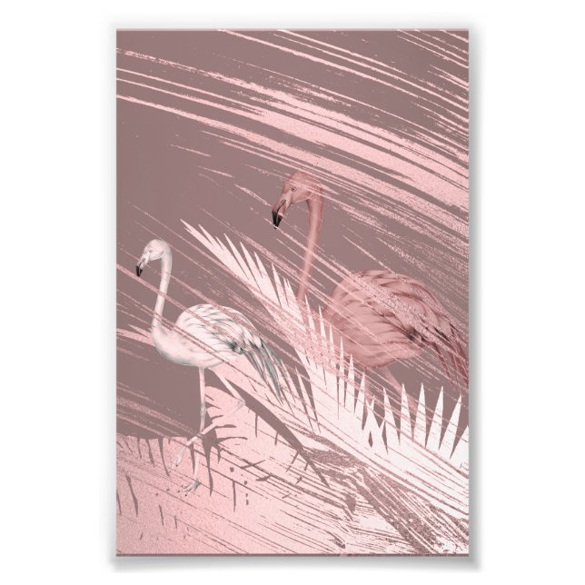 Fantastic Pink Flamingo Poster in Tropical Forest (Front)