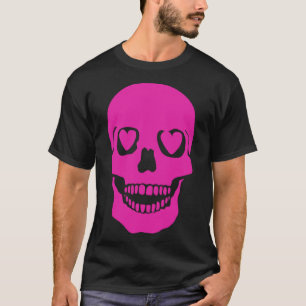 Fantastic Pink Skull Heart Eyes T-Shirt