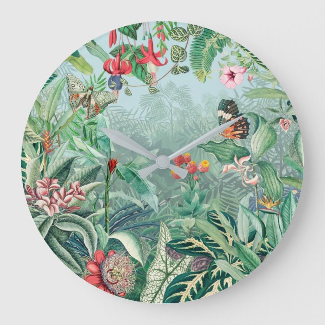 Fantastic Rainforest Paradise   Large Clock (Front)