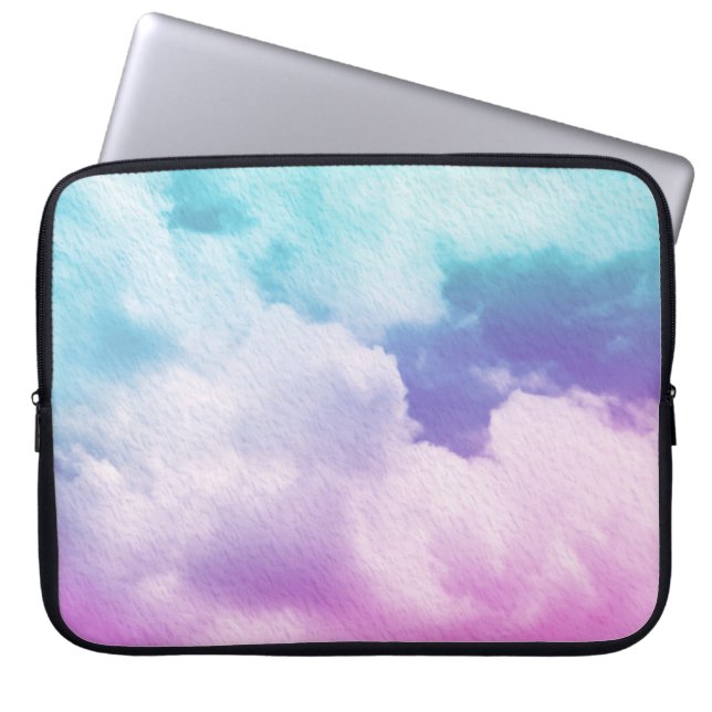 fantastic soft cloud with pastel gradient colour a laptop sleeve (Front)