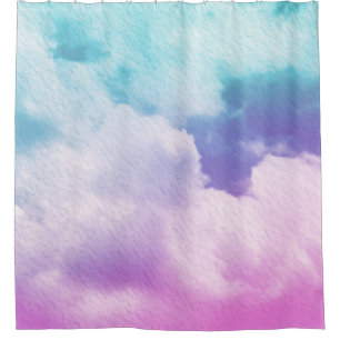 fantastic soft cloud with pastel gradient colour a shower curtain