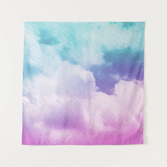 fantastic soft cloud with pastel gradient colour a tapestry (Front)