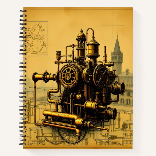 Fantastic Steampunk Machine Notebook (Front)