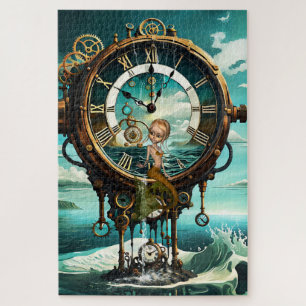 Fantastic steampunk sea clock jigsaw puzzle