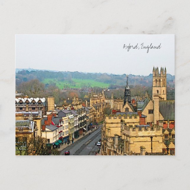 Fantastic View, Oxford, England, High Street #1 Postcard (Front)