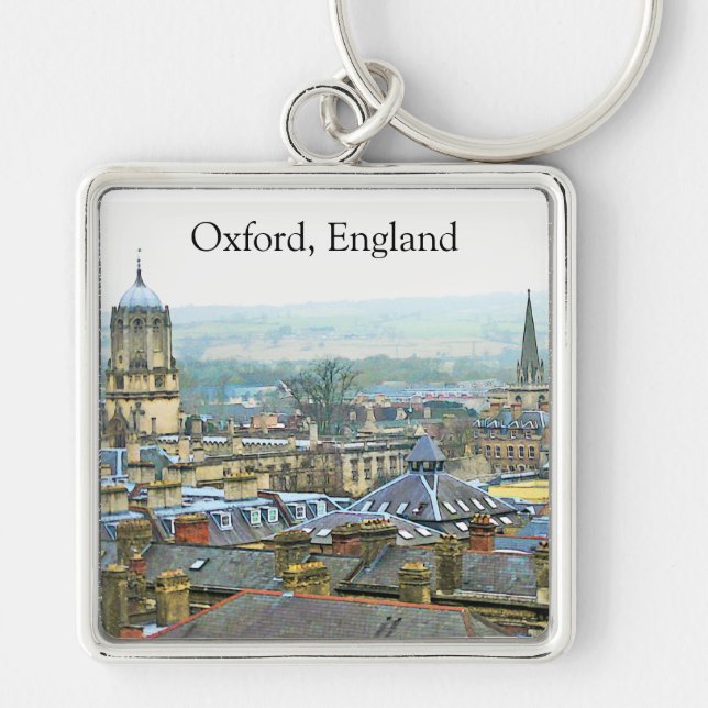 Fantastic View, Oxford, England, Roof Top #1 Key Ring (Front)