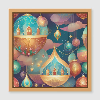 Fantastical Christmas Balls Design Magnetic Card