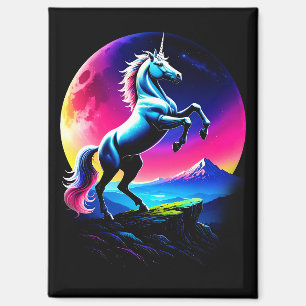 Fantastical Colorful Unicorn Wilderness Magnet