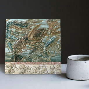 Fantastical Creature Enchanting Art Nouveau Seder Ceramic Tile