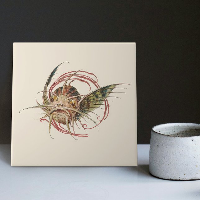 Fantastical Creature Enchanting Art Nouveau Seder Ceramic Tile (Creator Uploaded)