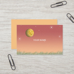 Fantastical moon and a silent starry sky. business card
