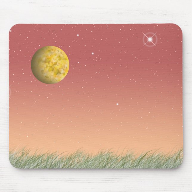 Fantastical moon and a silent starry sky.  mouse pad (Front)