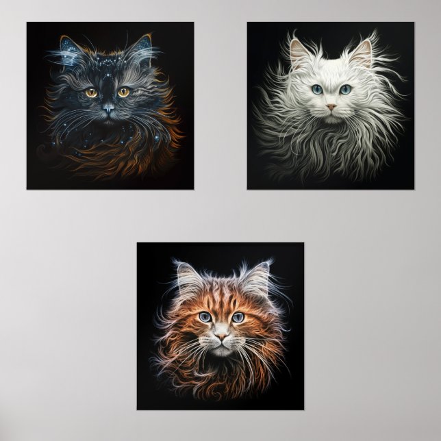 FANTASTICATS Ragdoll Angora Ginger Cat Portraits (Front)