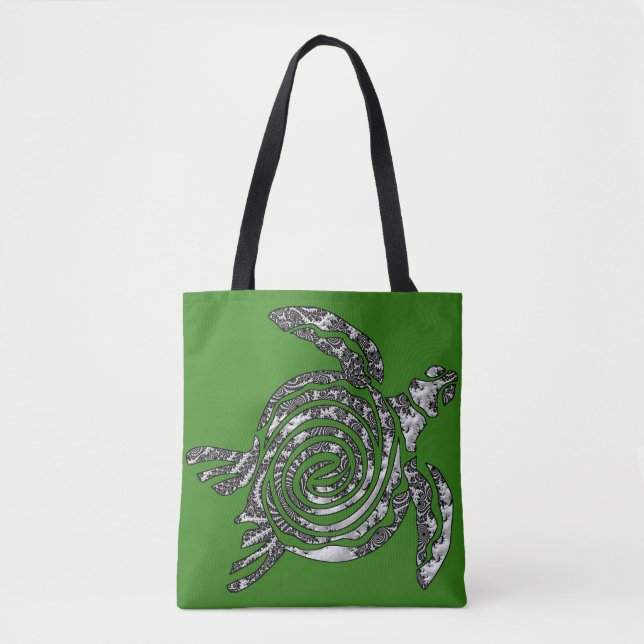 Fantasy 3 D Turtle Tote Bag (Front)