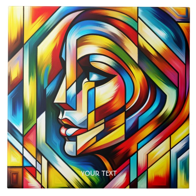 Fantasy Abstract Stained Glass Ceramic Tile (Front)