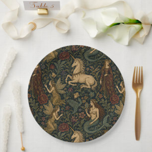 Fantasy Academia Feminine Paper Plate