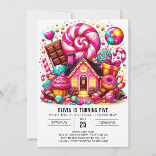 Fantasy Adorable Candyland Digital Birthday Invitation