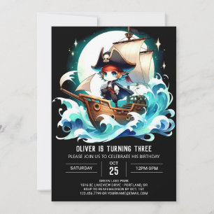 Fantasy Adorable Pirate Birthday Invitation